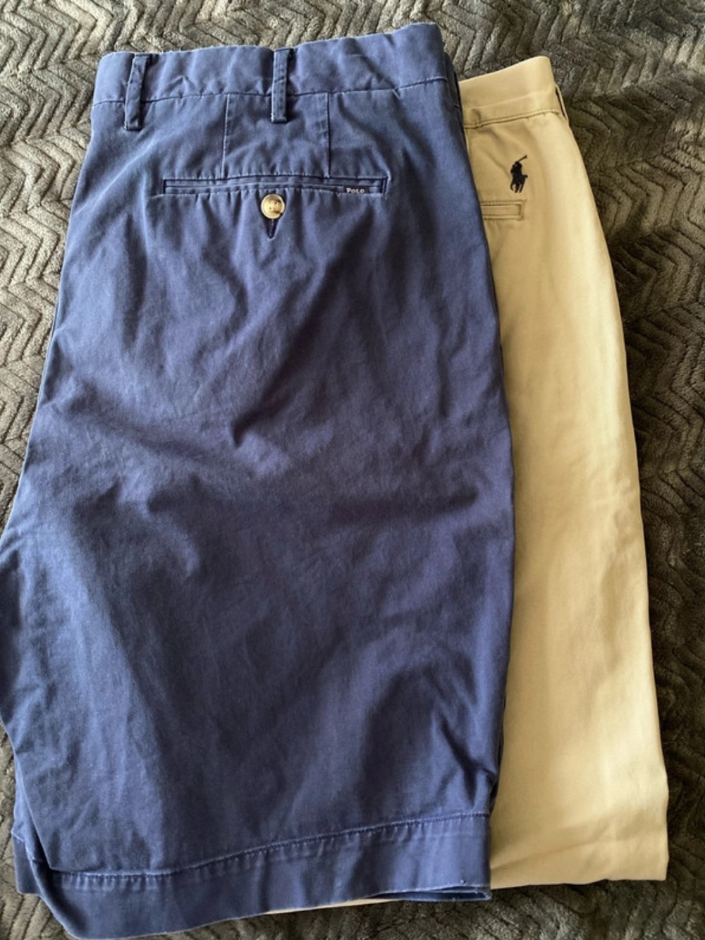 Polo by Ralph Lauren Navy and Khaki Flat-Front Men’s Shorts